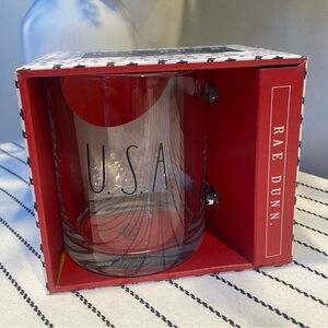 Rae Dunn 18 oz Glass Mug